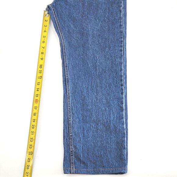 Levis 505 Jeans Mens 42x30 Medium Blue Wash Straight Leg Denim Normcore Everyday - Picture 6 of 8